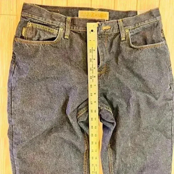 Cabela's Women's 10 Short flannel lined jeans. Straight Leg Denim. Buffalo Red - Picture 10 of 10